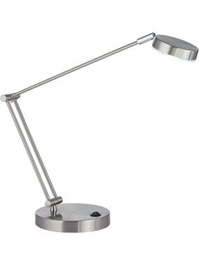Sleek 19" Adjustable LED Desk Lamp in Silver Nickel - Modern Home Office